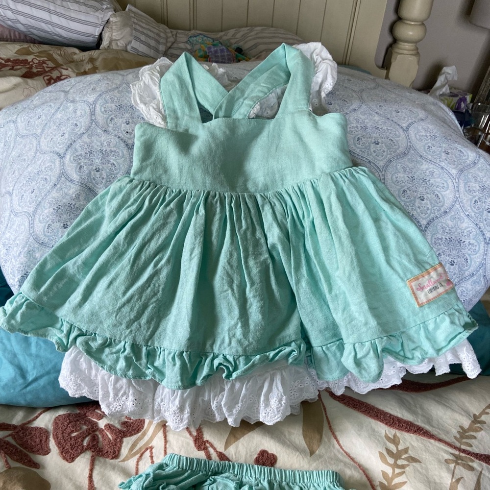 Smallwoods Aqua Linen dress